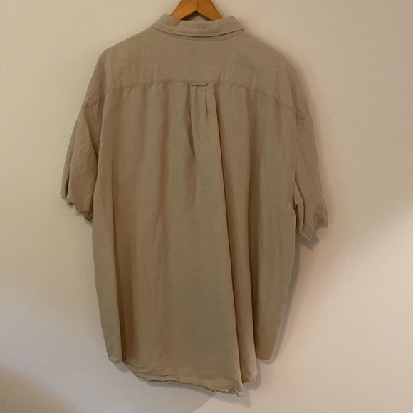 Gap Men’s Linen Cotton Blend Short Sleeve Collar Button Down Shirt - Picture 5 of 8